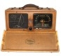Portable Tweed Cased Zenith Universal Wavemagnet Radio With Sailboat on Speaker