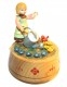 Anri Girl with Watering Can & Flowers Wooden Music Box