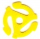 Yellow Plastic Three Snakes Type 45 rpm Record Spindle Adapter