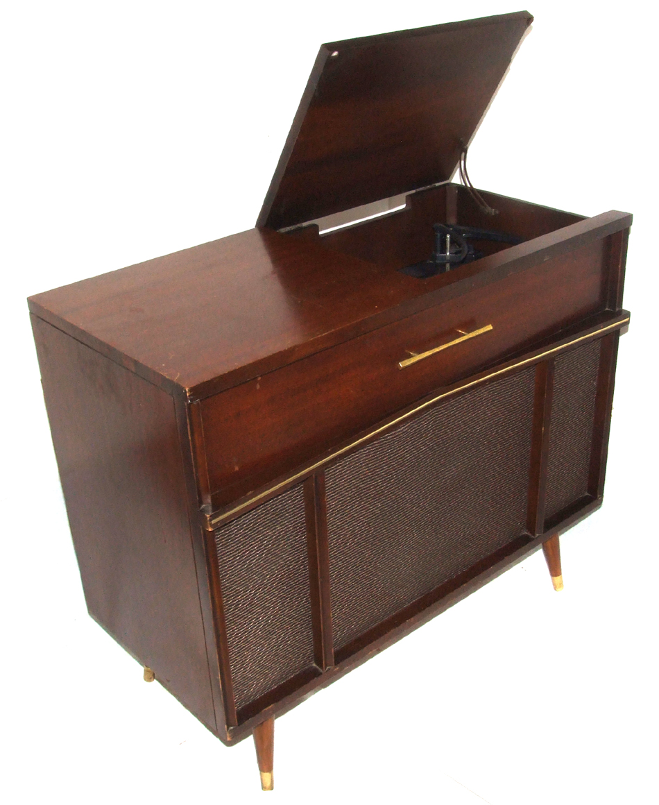1961 Wards Airline Model GAA-2800A Mahogany Cased Floor Model Record Player
