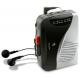 GPX Walkman Style Portable Cassette Player Radio with Microphone and Earbuds